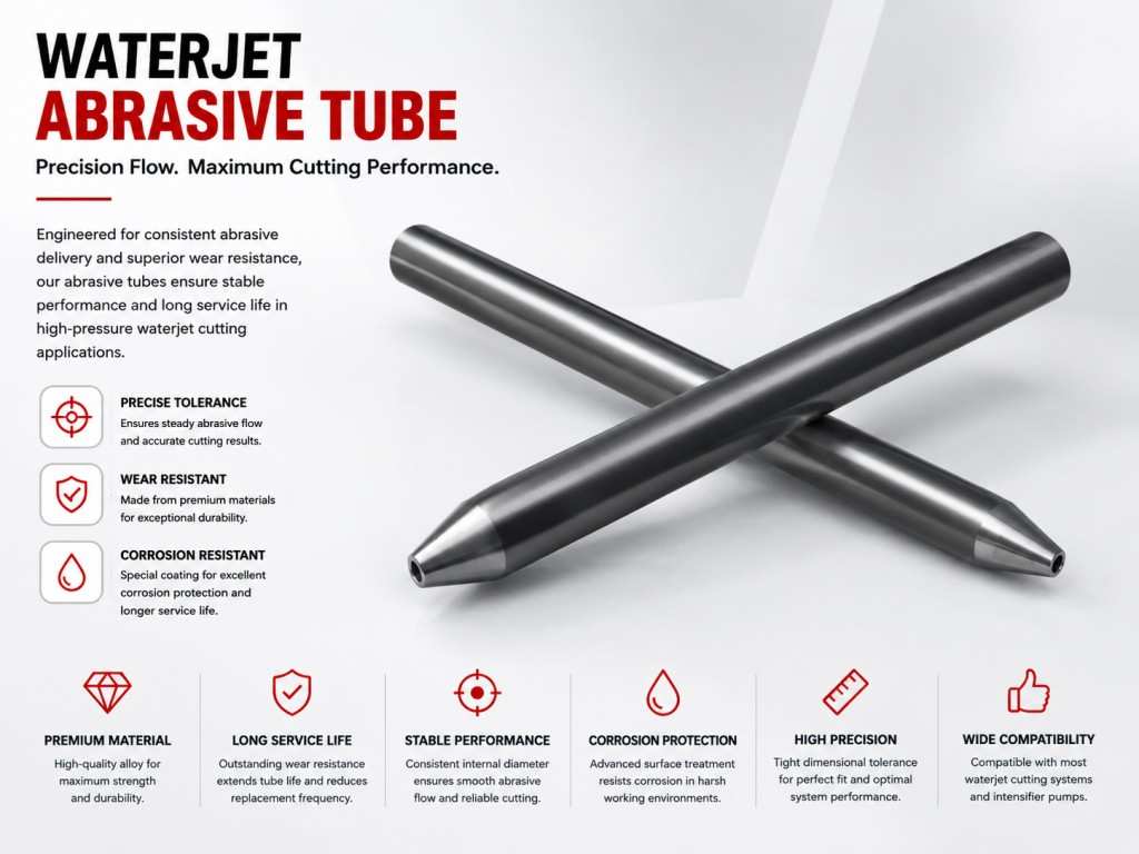 Focusing Tube High Precision Waterjet Mixing Nozzle For Glass Cutting Supplier